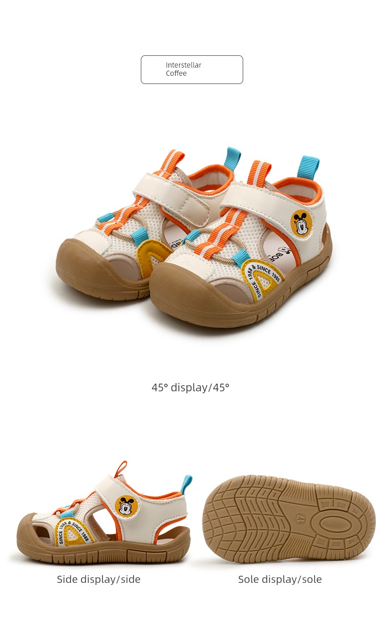 Babudou Infant and Toddler Shoes, Summer Breathable Toe-Toe Sandals, Non-Slip Soft-Soled Velcro Functional Shoes for Men and Women — 13