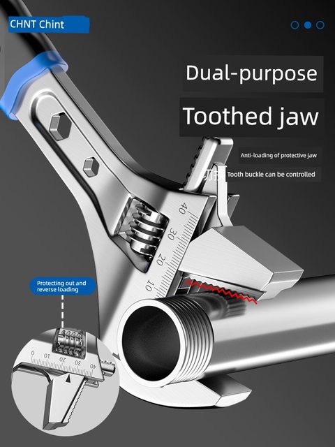Zhengtai movable wrench tools collection multi-function large opening movable wrench industrial grade pipe pliers tool bathroom wrench