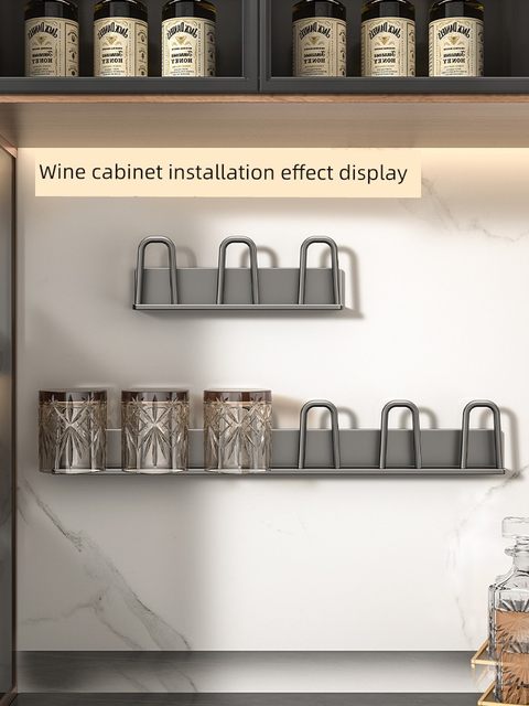 红酒杯置物架倒挂啤酒杯架免打孔壁挂酒柜悬挂家用马克杯沥水收纳