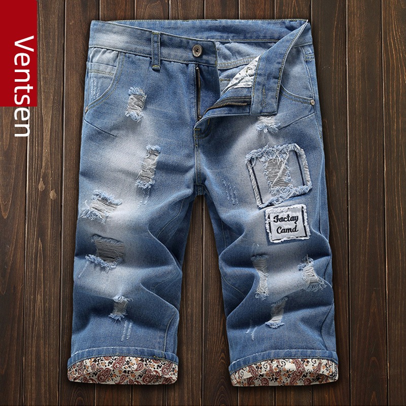 Winterson summer men's wear hole Seven Denim shorts