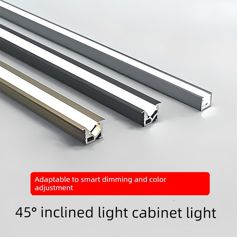 Embedded Wine Cabinet Lamp Laminate Lamp Anti-Glare Aluminum Slot Lamp 45 Degree Oblique Light-Emitting Lamp Slot Wardrobe Light Belt Cabinet Light Bar