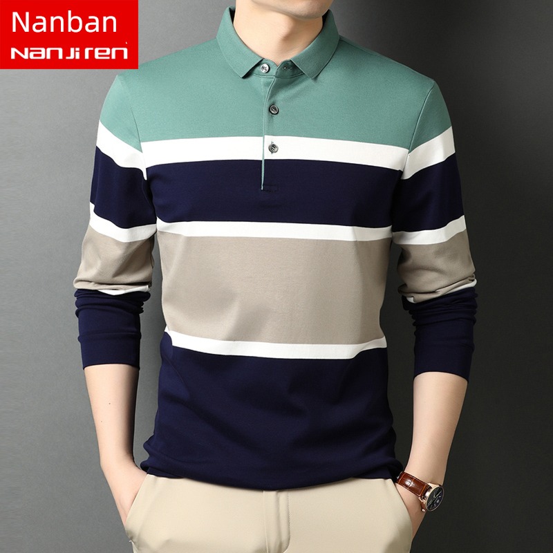 NGGGN Long sleeve Wide stripe middle age Body T-shirt
