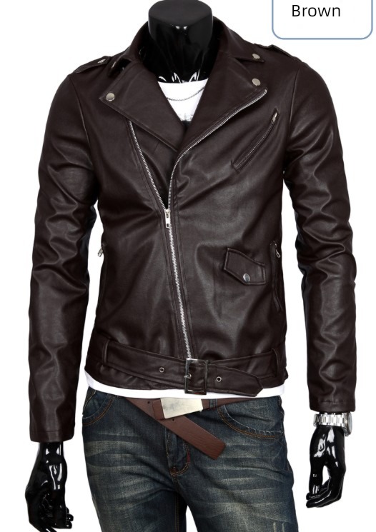 Lapel European and American leisure locomotive Jacket man leather clothing