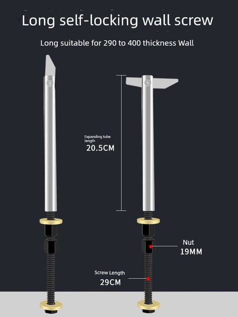 Self-locking through wall screw wall saw water drilling rig universal red brick hollow drill fixed lengthened repetitive expansion bolt semi-automatic