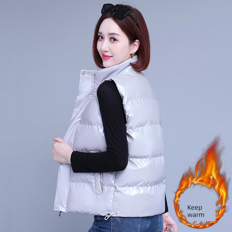 winter Bright surface No washing fashion Women's money Down cotton Vest