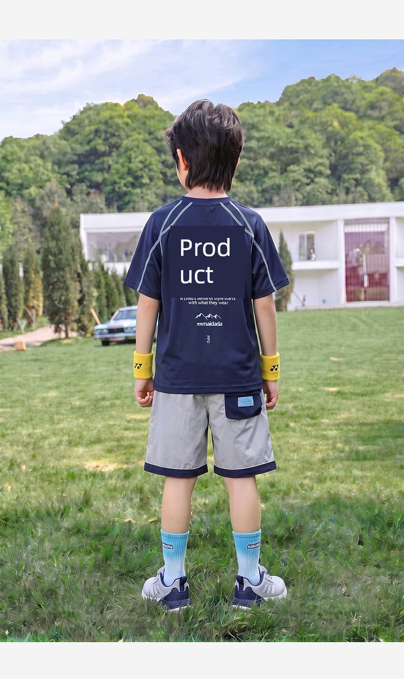 Cooling Quick-Dry Children's Short-Sleeve T-Shirt Boys' Summer 2026 New Trendy Brand Big Kids Summer Sports Outfit — 32