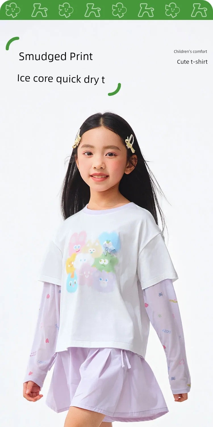 Semir Children's Short-Sleeve T-Shirt 2025 Summer New Style Comfortable Loose Printed Girls' Clothing with a Unique Design — 20