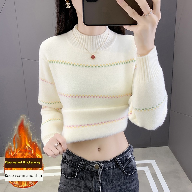 sweater Design sense niche Half high collar knitting Undershirt