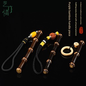 Purple Bamboo Root Handle Piece Crafts Black Bamboo Hand Pieces Hand Toy Solid Bamboo Handle Piece Bamboo Plaything Jade