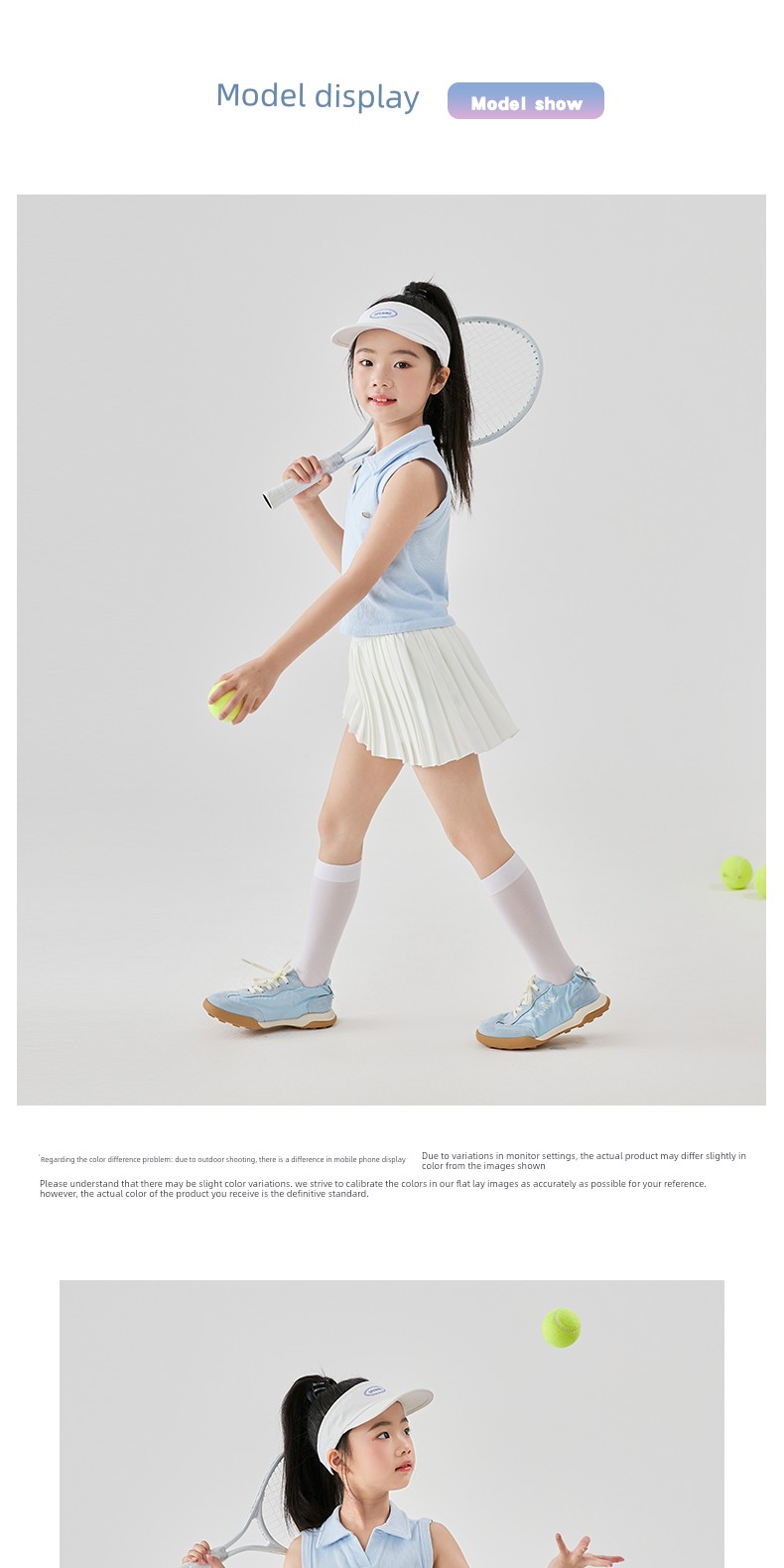 Moonkids Girls' Tennis Suit Sports Quick-Drying Clothes Pleated Summer Girls' Kidsren's Pants and Skirts Badminton Clothes — 16