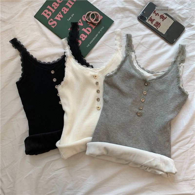 Big size Fat mm Lace knitting Undershirt camisole vest