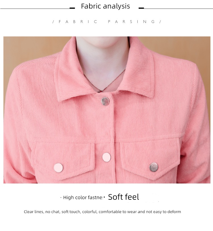 spring and autumn winter Foreign style corduroy ma'am short coat