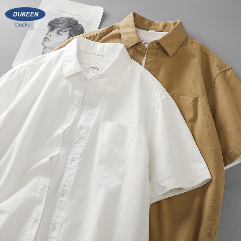 Pounds DUKEEN American style Lapel leisure time Short sleeve shirt