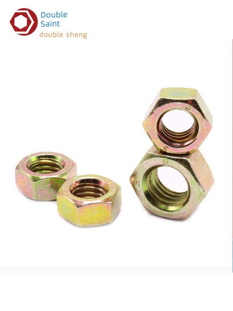 Grade 8 color zinc hex nut Yellow zinc nut Plated yellow zinc nut Colored screw cap