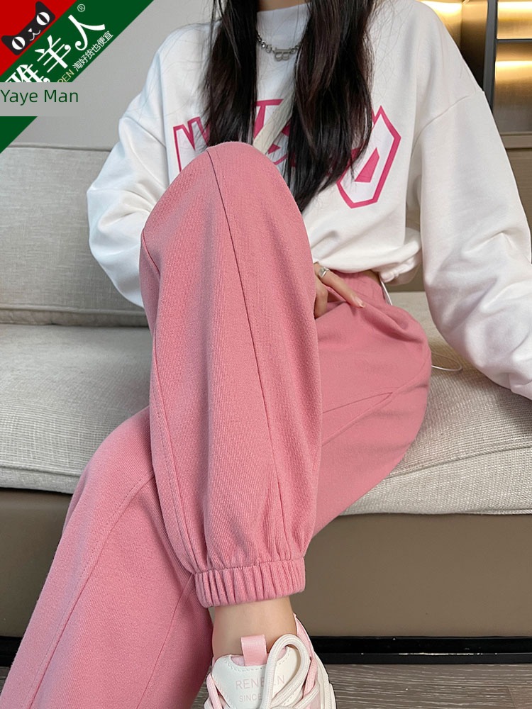 Autumn and winter Tie one's feet Wear out leisure time thickening Sports pants