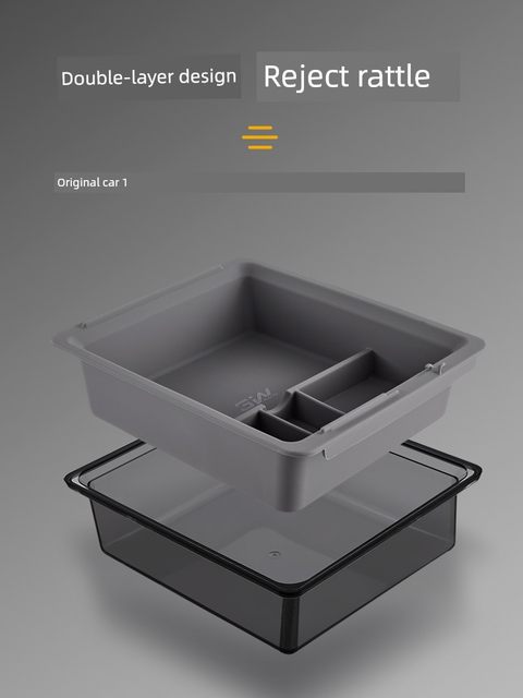 3W is suitable for Tesla central control storage box renewal modelY 3 armrest box double-layer silicone storage box storage box