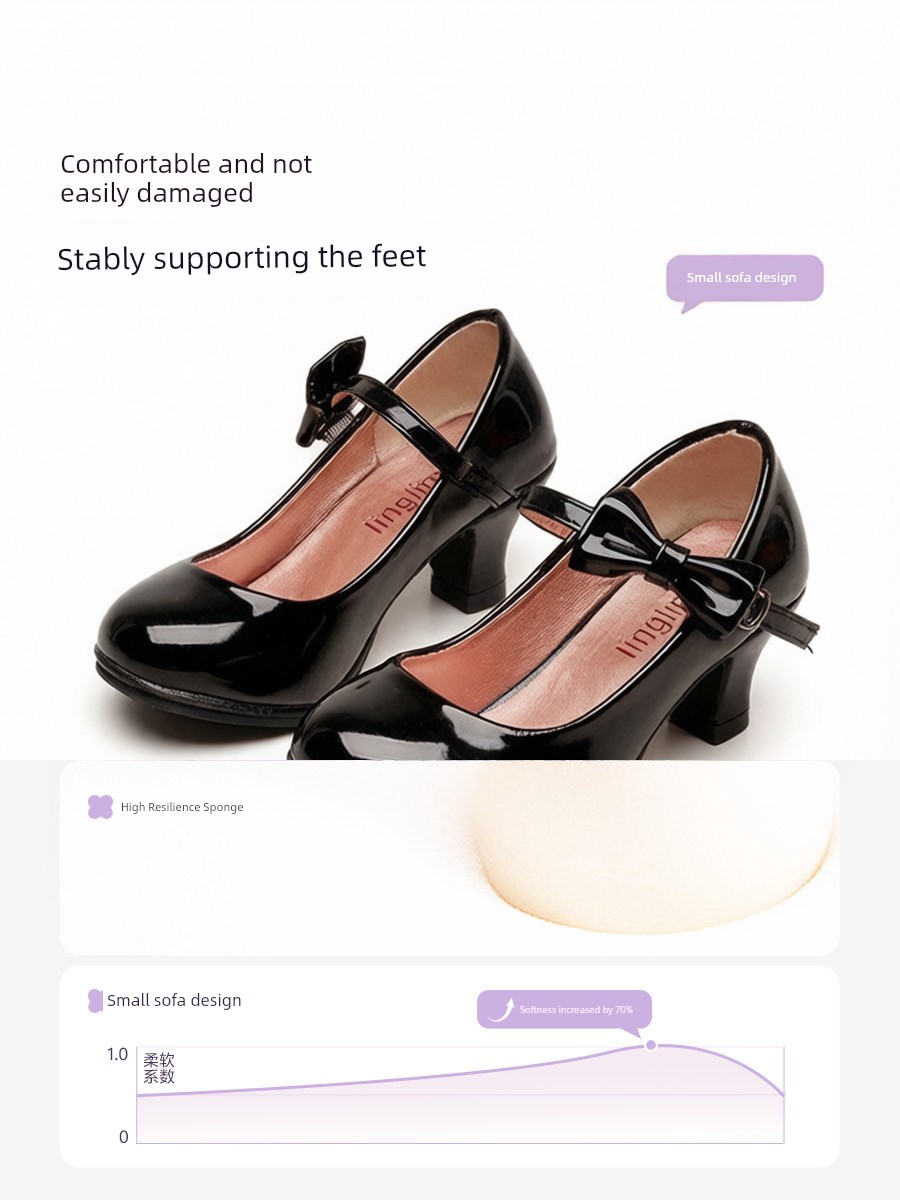 Girls' Princess Leather Shoes with Soft Soles, Children's 2026 New Model, Exquisite and High-End for Baby Girls, Perfect for Dresses, Beautiful for Autumn — 3