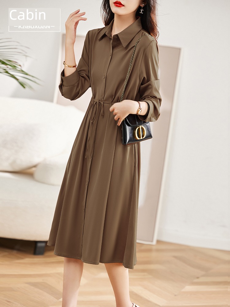 Autumn and winter Women's wear Long sleeve Chiffon temperament Dress