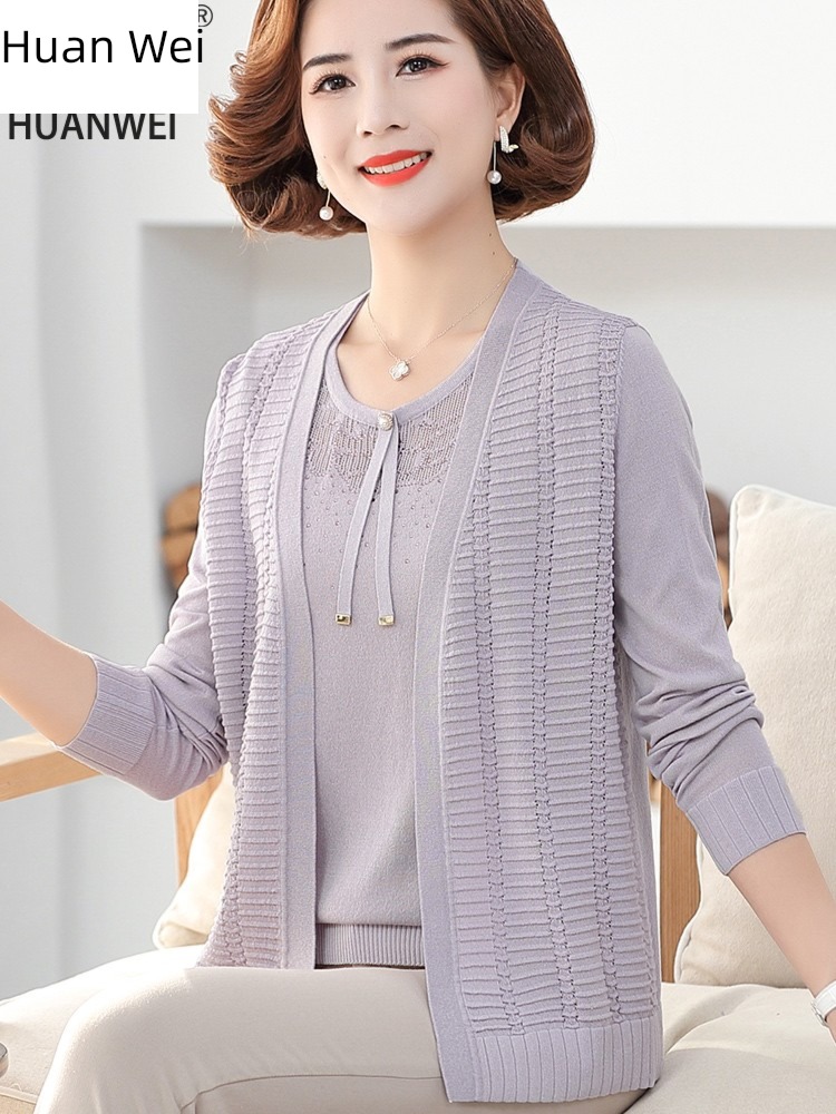 Short sleeve Sweater T-shirt Foreign style Middle aged and elderly Women's wear