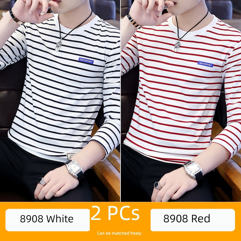 2022 autumn leisure time handsome man Long sleeve T-shirt
