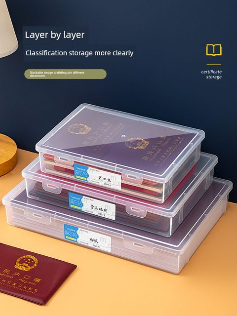 Certificate storage bag Family certificate Document box Storage box Household bag Card bag Birth certificate Certificate Important Medicine