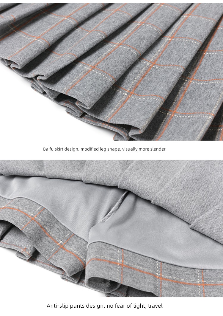Wool lattice early autumn winter Half body Advanced sense Short skirt
