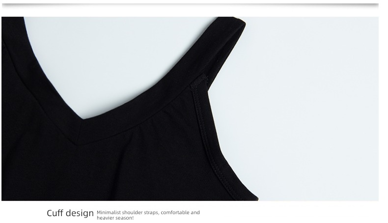 Beautiful back black ins Design sense niche V-collar camisole