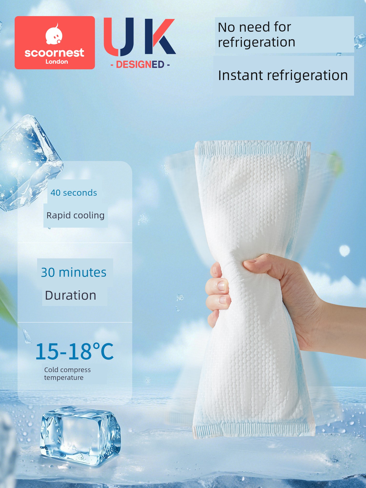 SCOORNEST Cold Compress Maternal Perineum Cold Compress Pad Postpartum Only Sanitary Napkin Pregnant Women Cesarean Delivery Ice Compress Ice Pad