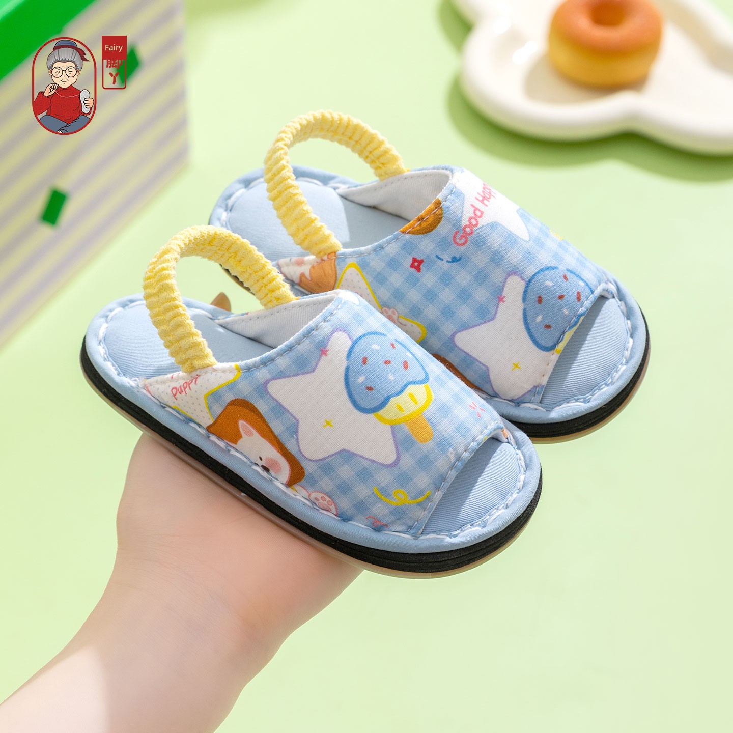 Fairy Feet Children's Layered Cotton Slippers Baby Indoor Home Non-Slip Breathable Cartoon Floor Shoes for Boys and Girls — 8