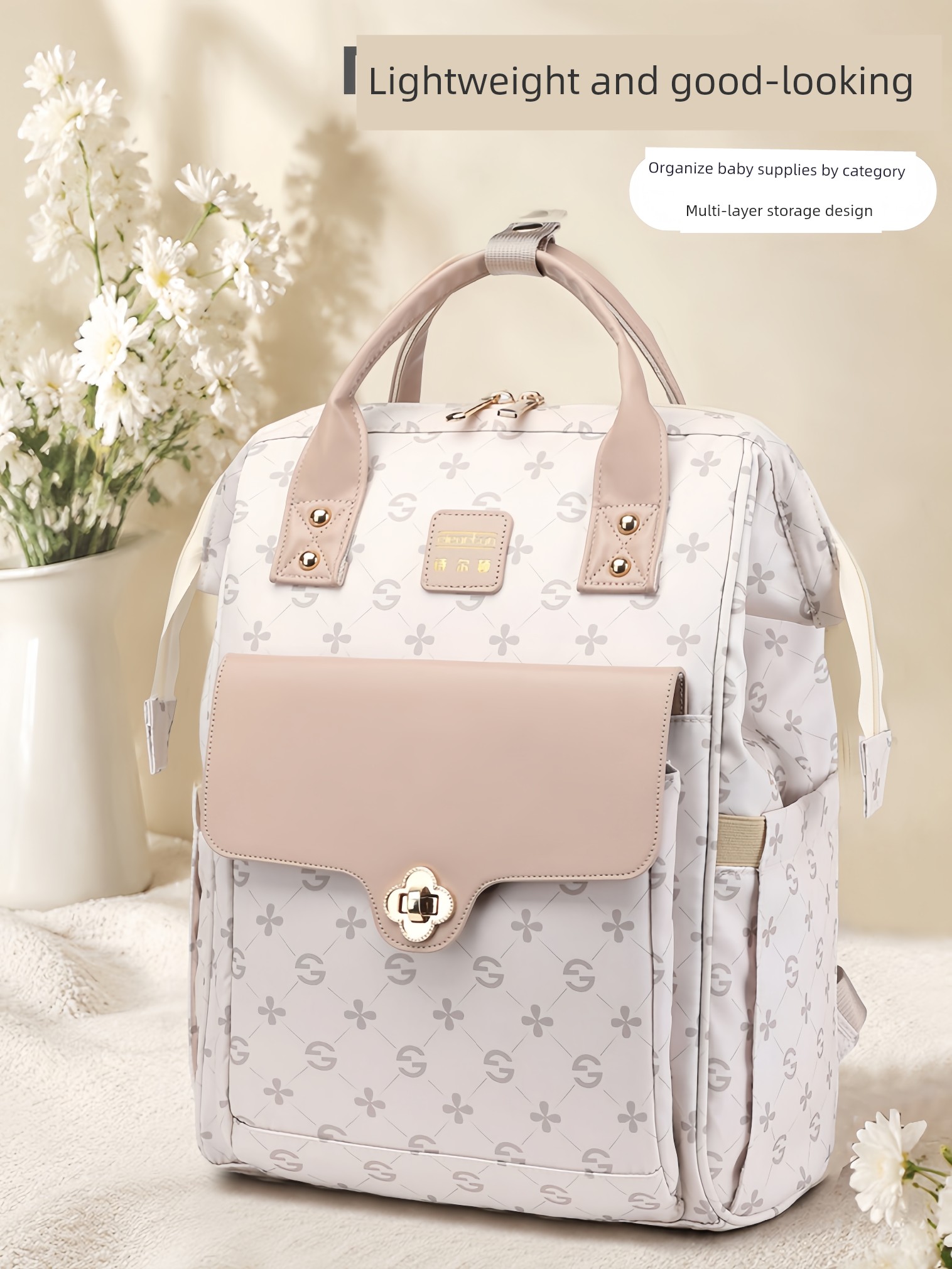 New Fashionable Mommy Bag, Multi-Functional, Large-Capacity, Waterproof Mother-Child Backpack, Lightweight Bag for Moms to Carry When Going Out with Their Babies