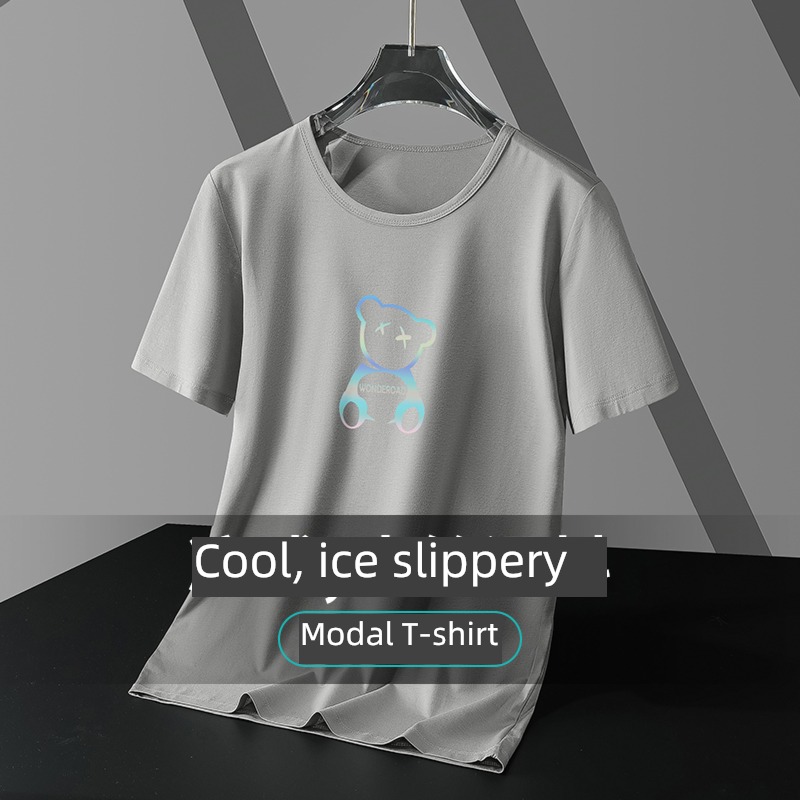 modal  Bear Put on your clothes Ice feeling Half sleeve T-shirt