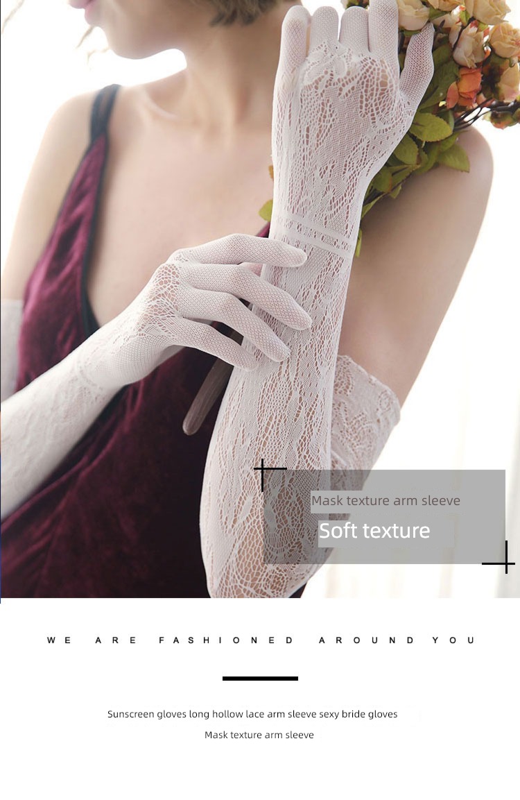 Japan UV resistance seamless one Super long bride glove