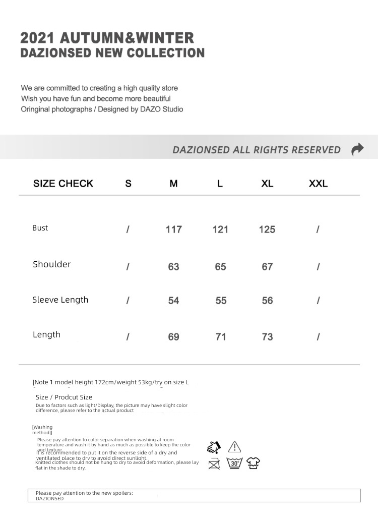 DAZO texture Button Round neck leisure time Korean version sweater