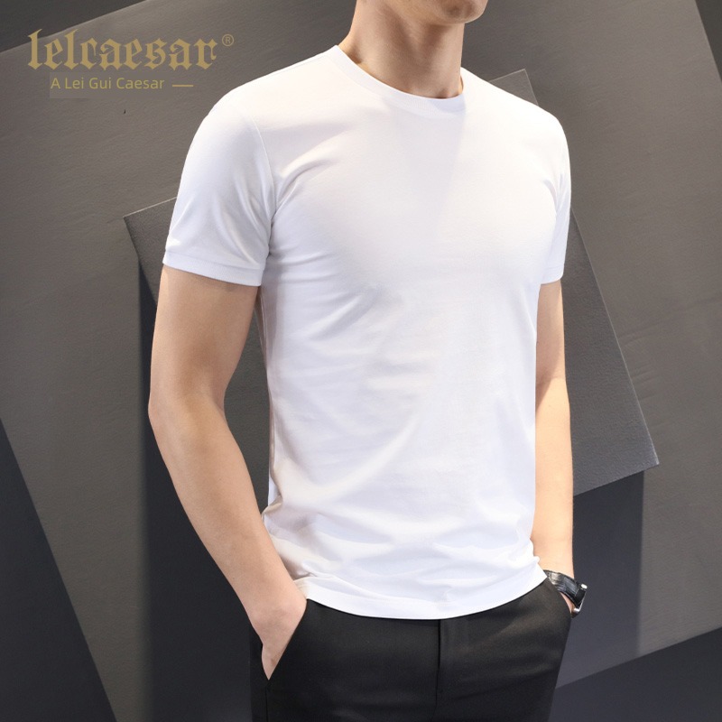 high-end Ice silk summer Thin money man Short sleeve T-shirt