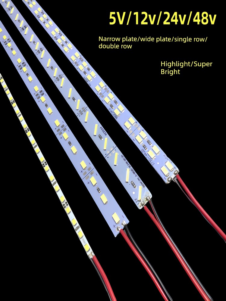 LED Luminous Strip Super Bright 12V Hard Light Bar Ultra-Thin Light 24V Bench Lamp Tube Shopping Mall Shelf Wine Cabinet Lighting Light Source