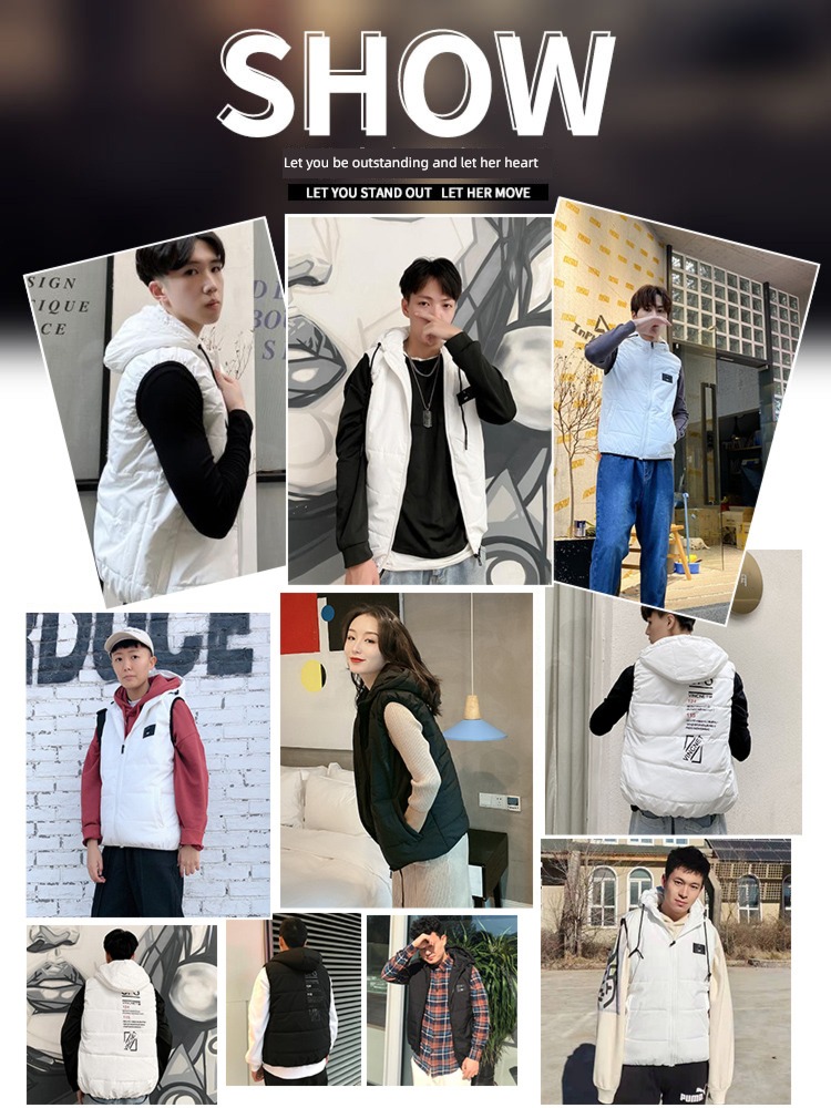 trend Wear out Men Spring and Autumn Down cotton Vest