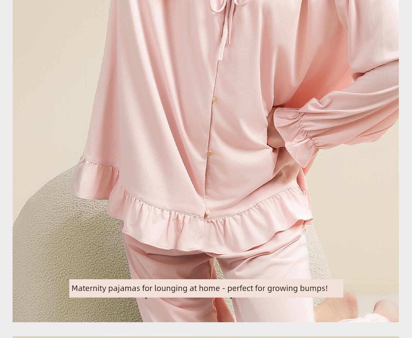 Gongxun Modal Postpartum Pajamas, Home Wear, Thin Style for All Seasons, Antibacterial Nursing and Breastfeeding Clothing Set for Pregnant Women — 30