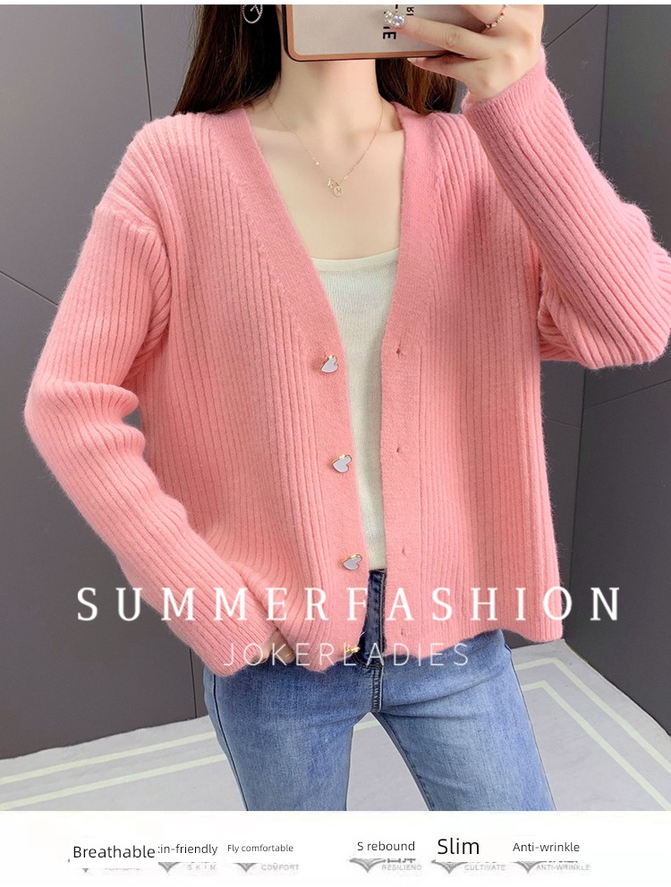 ma'am spring and autumn winter Advanced sense Hot money knitting Cardigan