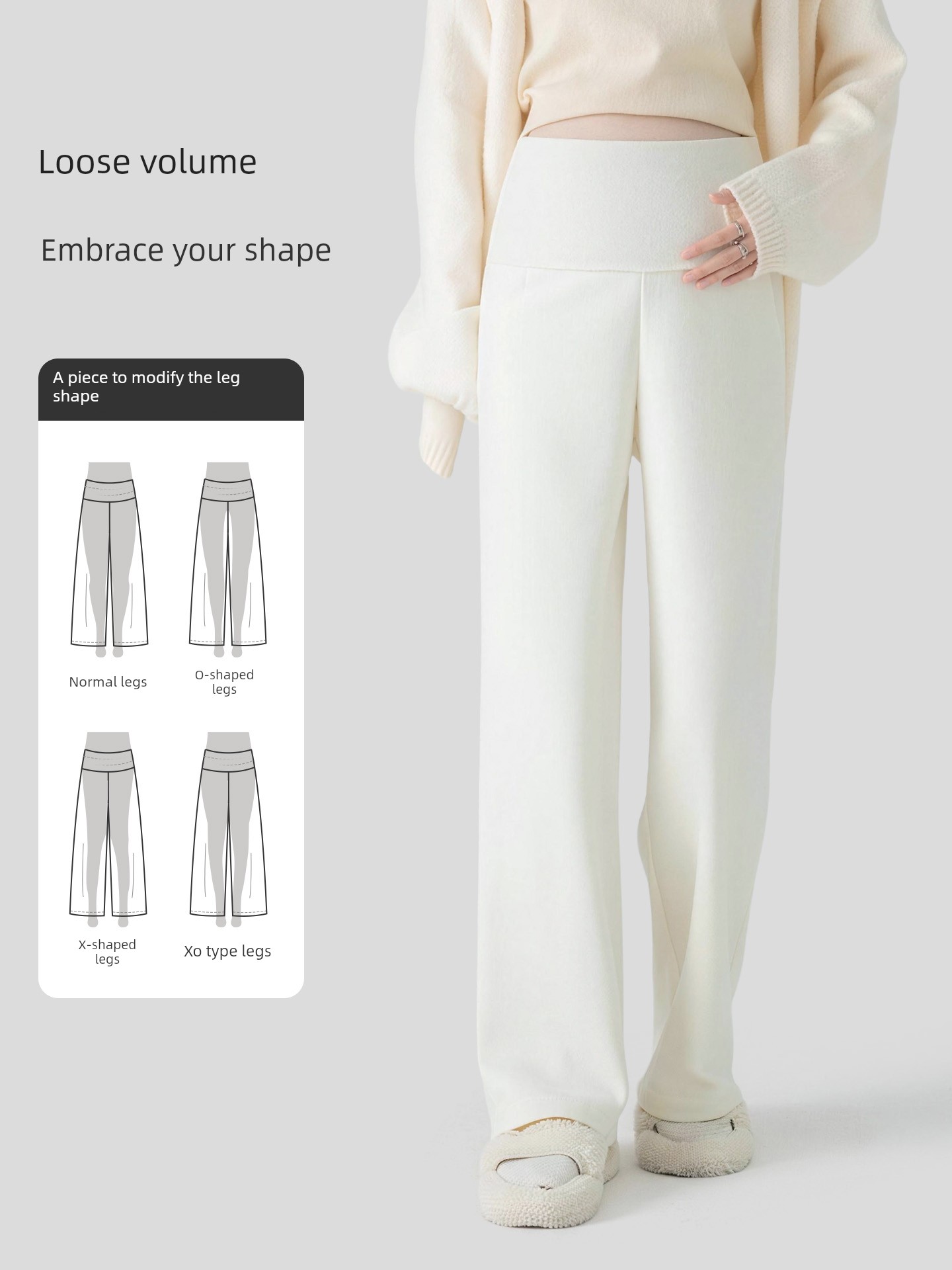 Jq Jingqi Maternity Pants for Autumn 2026 New Wide-Leg Pants That Don'T Squeeze the Belly during Pregnancy, Long Pants for Autumn and Winter Maternity Wear — 3