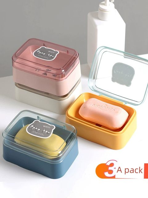 Home cute soap box bathroom soap box student dormitory creative flip soap storage box
