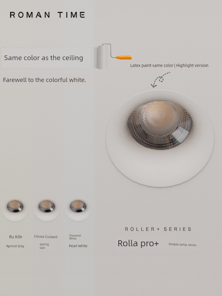 Anti-Glare Eye Protection Rolla Pro+ Downlight 60 ° Embedded Full-Spectrum Led Home Lighting for Minimalist Living Room Without Main Light