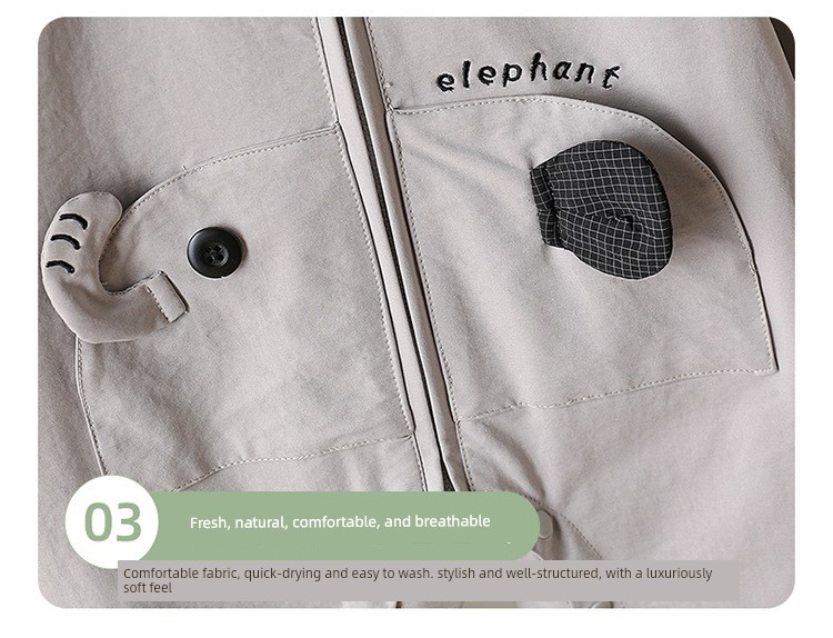 Windproof Outdoor Clothing for Babies, Early Autumn One-Piece Suit, Super Cute Cartoon Baby Spring and Autumn Crawling Suit, Hooded Jacket — 14