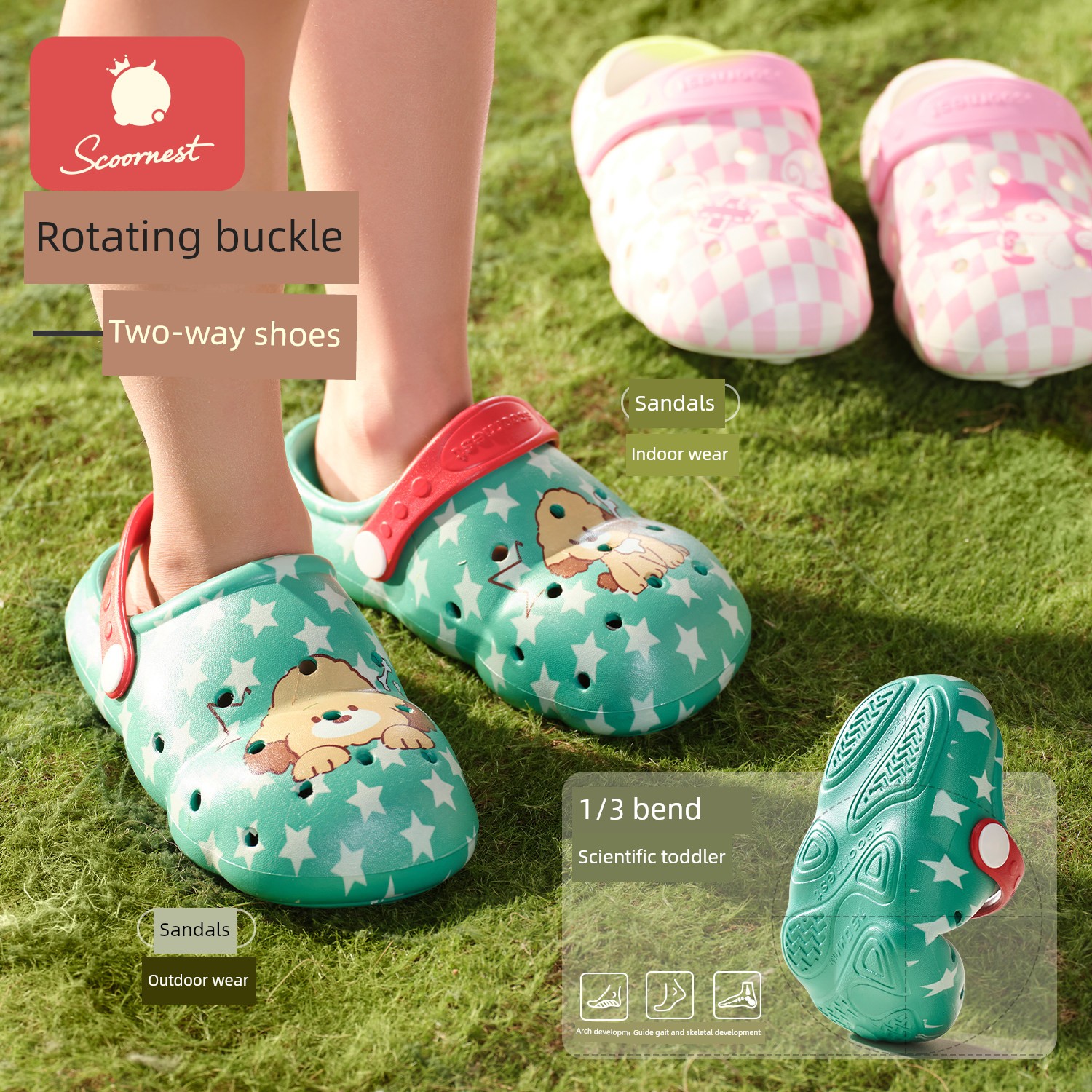 Kechao Children's Clogs Baby Slippers for Boys and Girls Summer Sandals Closed-Toe Toddler Kids Bath Non-Slip Soft Sole — 3
