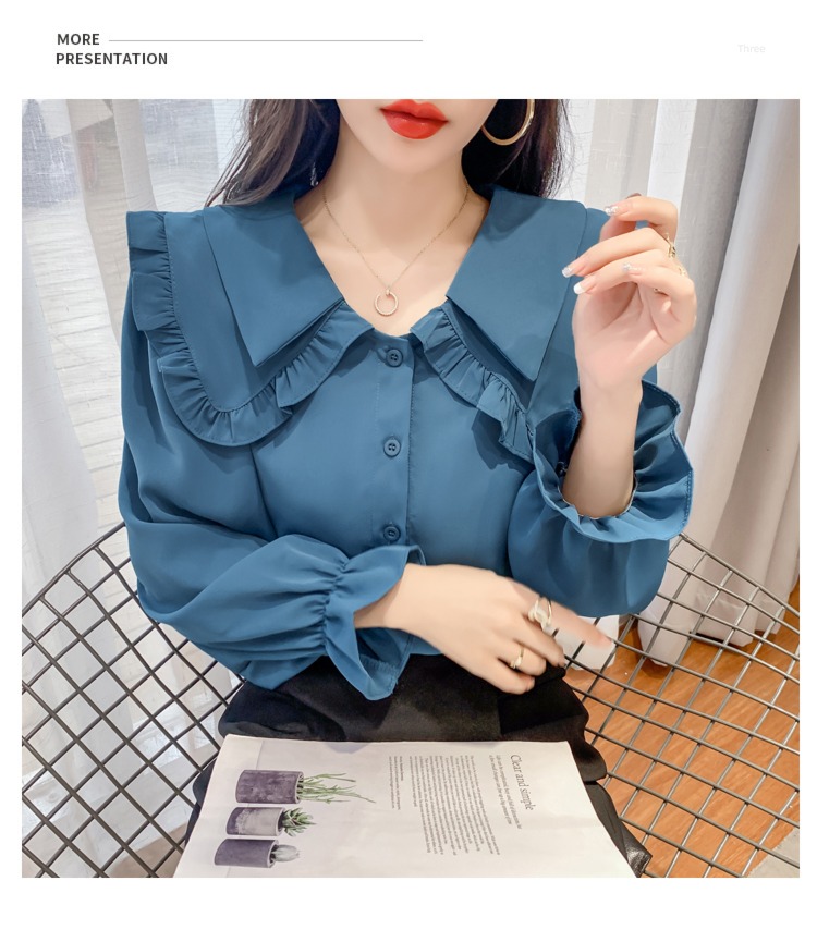 Early autumn jacket gules French summer wear Chiffon shirt