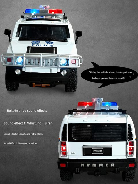 Alloy Hummer police car simulation large special police car model children toy car off-road vehicle public security car boy