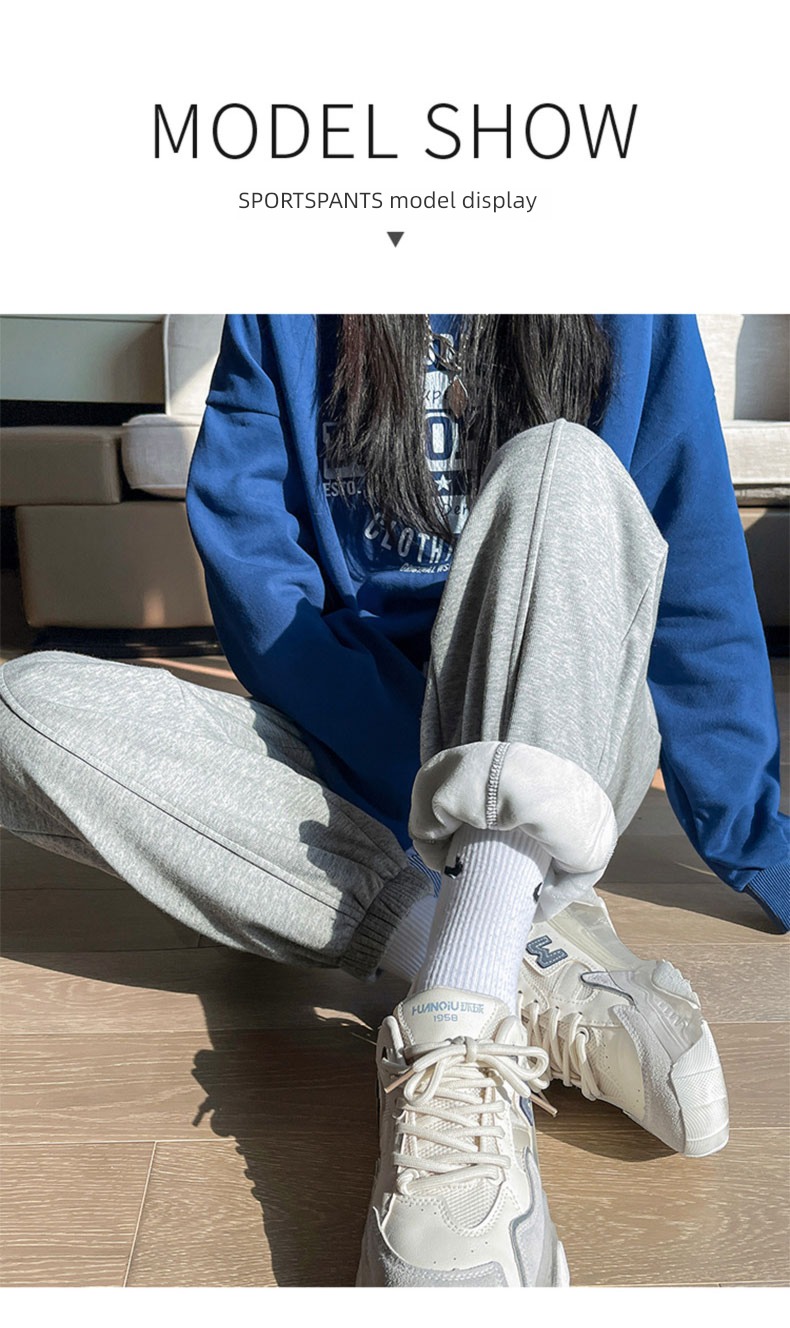 son Autumn and winter thickening keep warm leisure time Tie one's feet Guard Sports pants