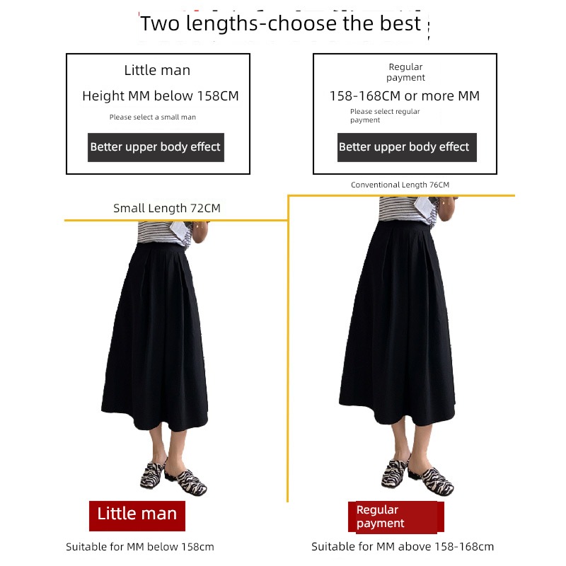 white Half body Medium and long term High waist Show thin Pleated skirt