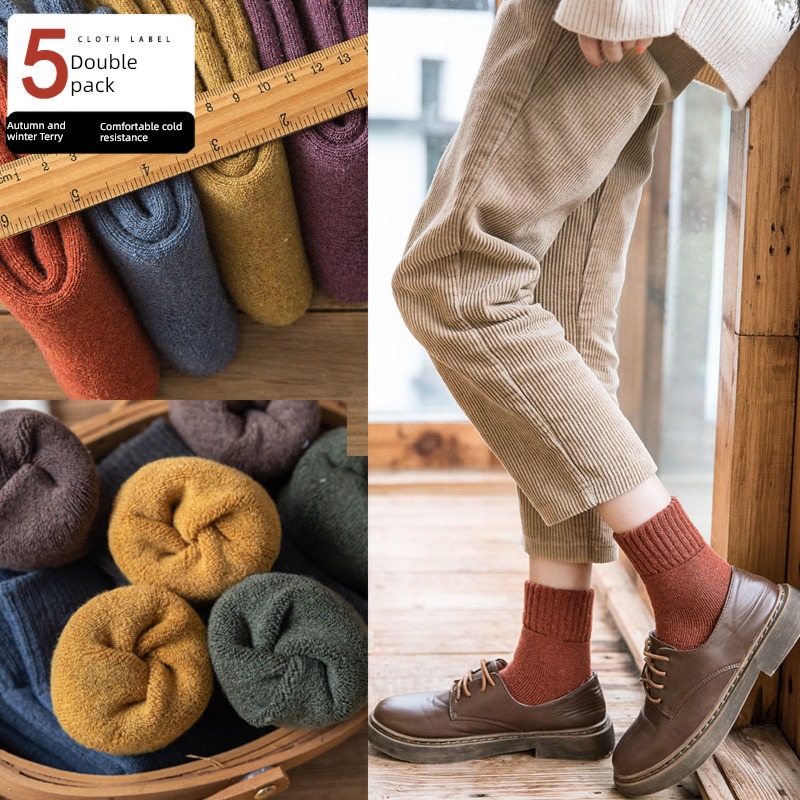 Hosiery children Autumn and winter Plush Terry long and tube-shaped sleep Socks