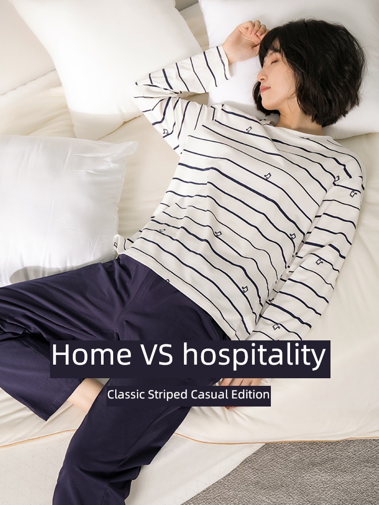 Connia female pure cotton stripe original lovers pajamas
