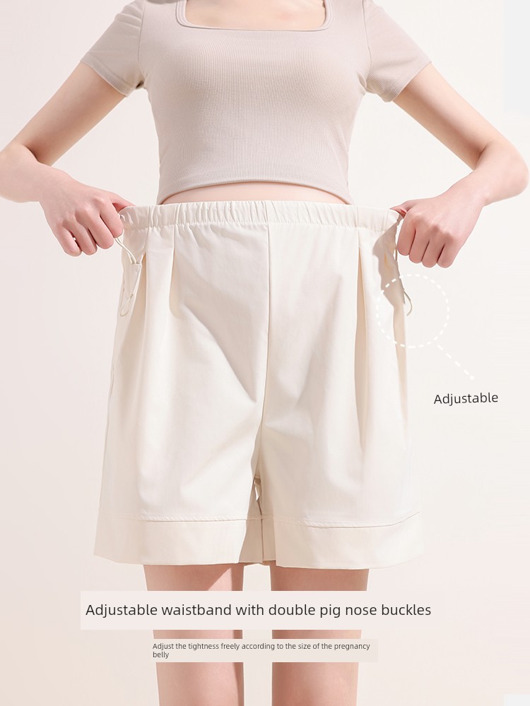 Maternity Leggings for Summer, Casual Yamamoto-Style Pants, Summer Style Without Belly Support, Five-Point Wide-Leg Pants, Maternity Summer Shorts — 3